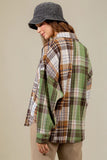 Plaid Collared Neck Long Sleeve Shirt