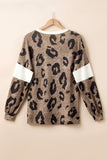 Leopard V-Neck Long Sleeve Blouse