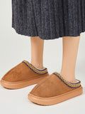 Faux Fur Suede Platform Slippers