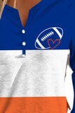 Football Graphic Notched Neck Top