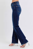 Judy Blue Full Size Raw Hem Straight Leg Jeans