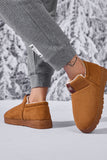 Letter M Suede Round Toe Slippers