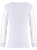 Full Size Lace Detail V-Neck Long Sleeve Blouse