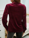 Devine Pocketed Collared Neck Long Sleeve Shirt