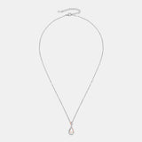 925 Sterling Silver Inlaid Moissanite Infinity Pendant Necklace