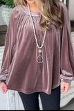 Ruched Round Neck Raglan Sleeve Blouse