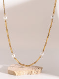 Stainless Steel Pearl Chain Necklace