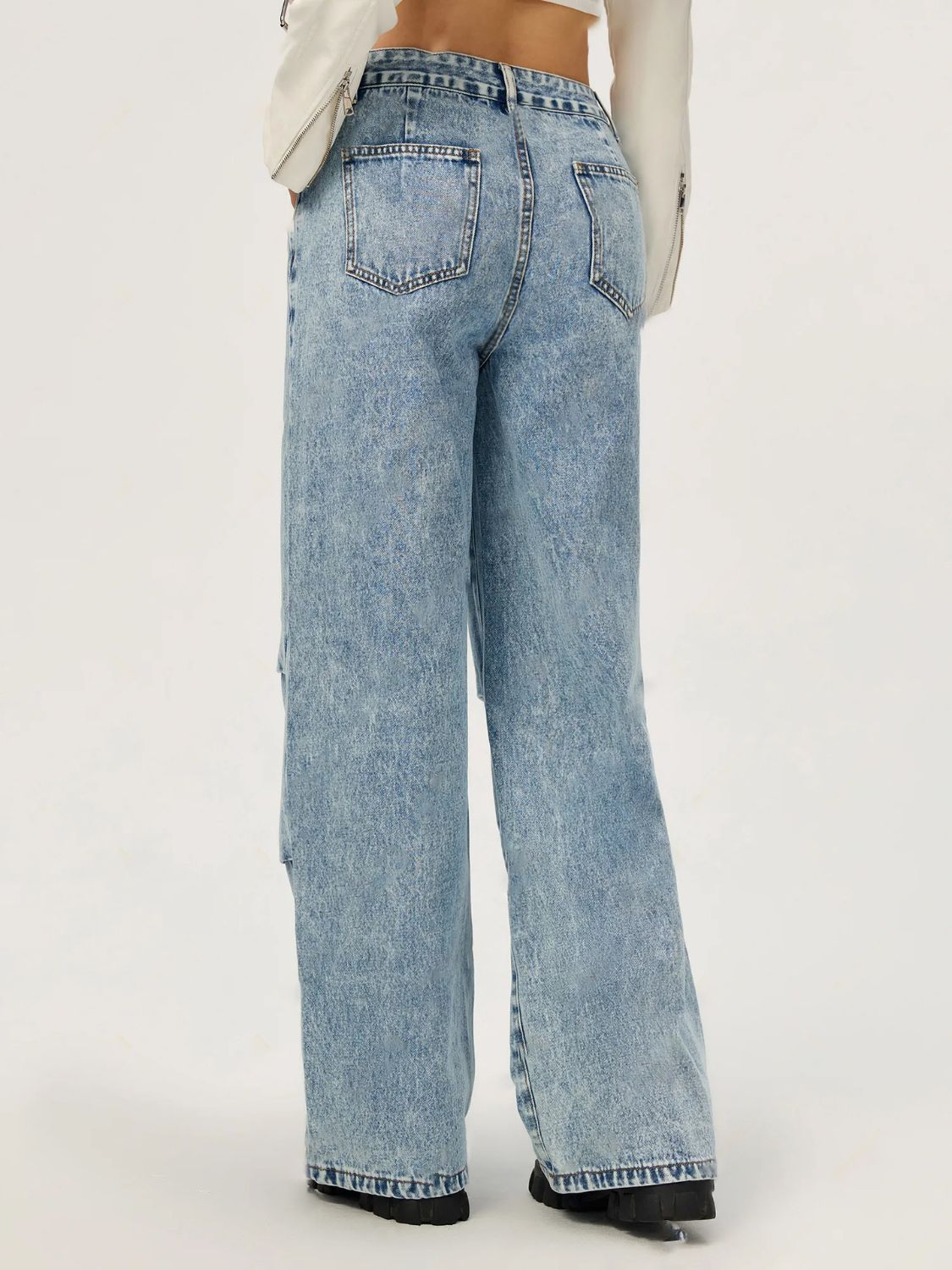 Wide Leg Jeans with Pockets