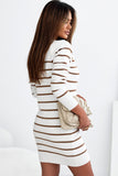 Striped Round Neck  Sweater Dress