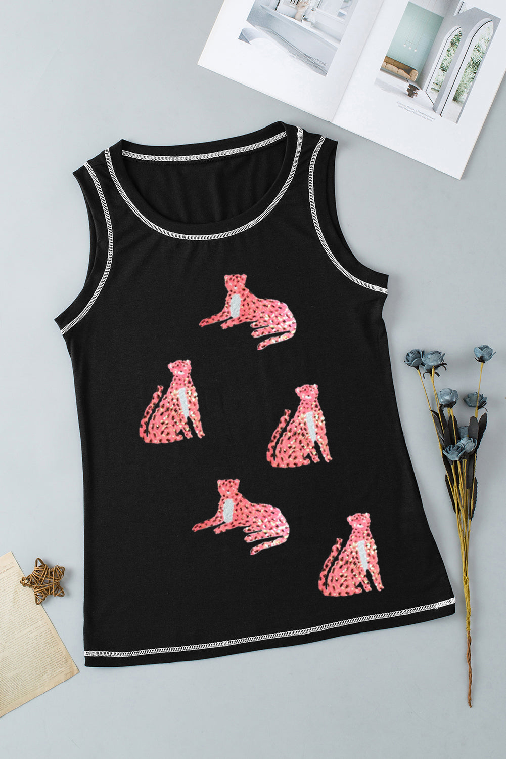 Leopard Round Neck Tank