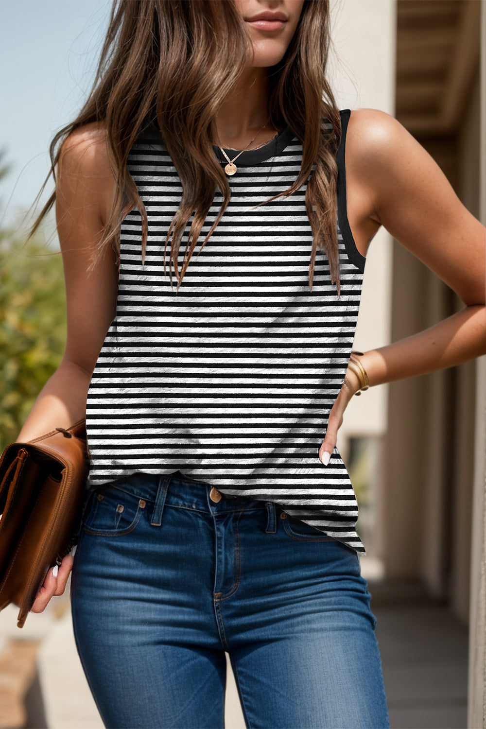 Printed Round Neck Tank