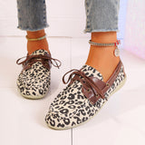 Lace Up Leopard Slip-Ons