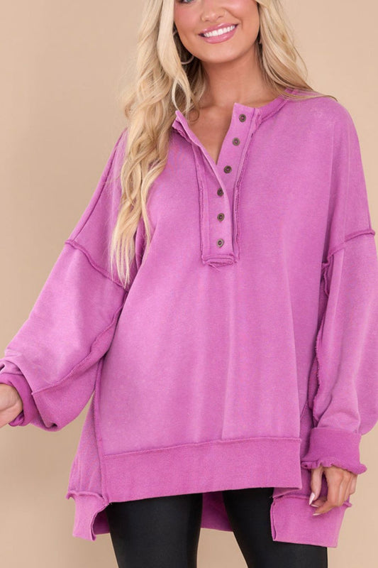 Exposed Seam Long Sleeve Sweatshirt