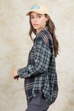 Plaid Collared Neck Button Up Long Sleeve Shirt