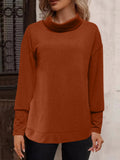 Full Size Mock Neck Long Sleeve T-Shirt