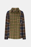 Plaid Collared Neck Button Up Long Sleeve Shirt