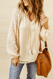 Tassel Tie Neck Long Sleeve Blouse