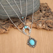 Artificial Turquoise Alloy Three-Layered Necklace