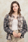 Plaid Collared Neck Button Up Long Sleeve Shirt