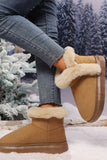 Faux Fur Round Toe Platform Boots