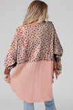 Textured Leopard Dropped Shoulder Blouse