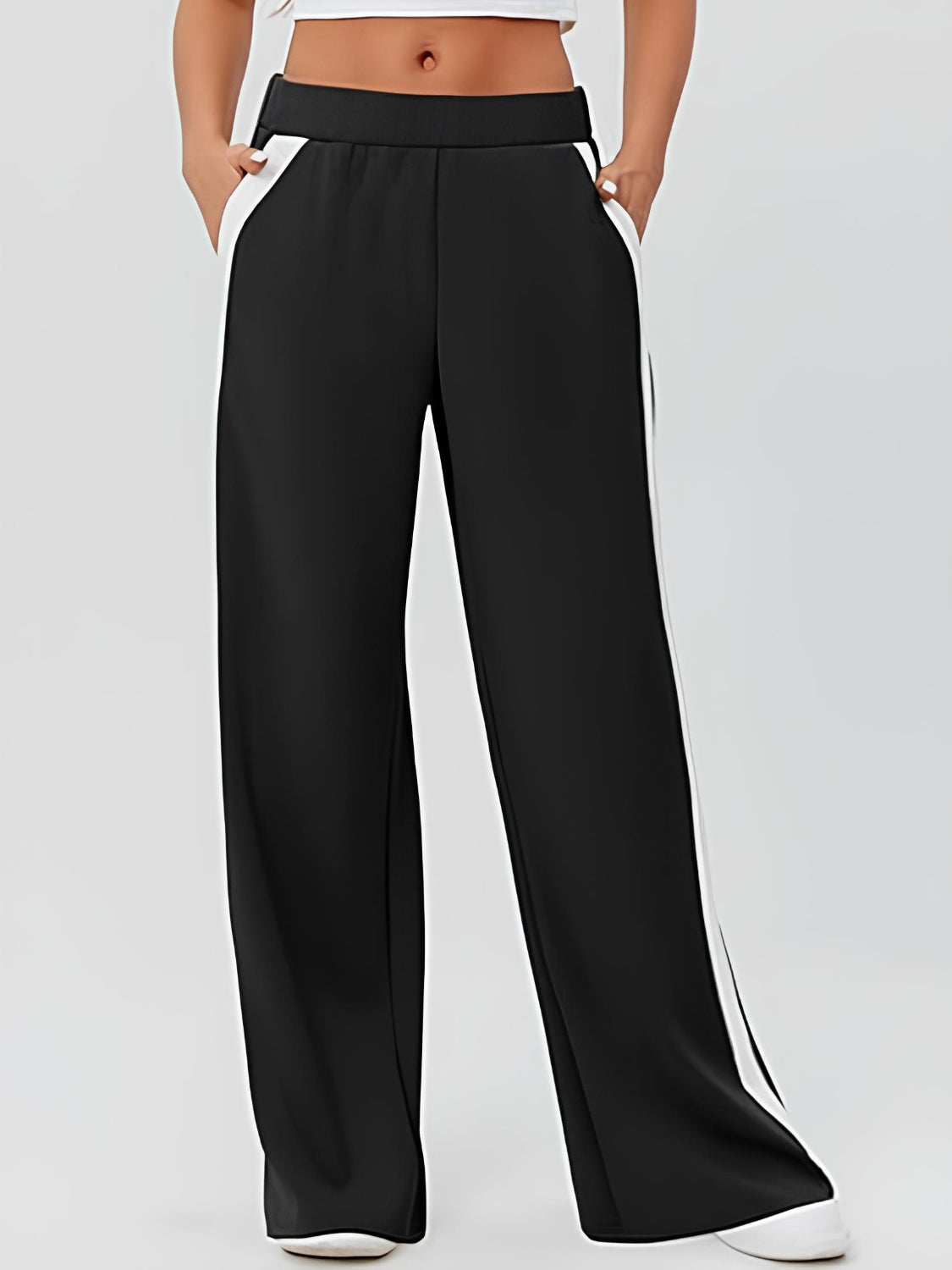 Side Striped Wide Leg Pants