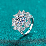 5 Carat Moissanite 925 Sterling Silver Flower Shape Ring