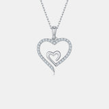 Moissanite 925 Sterling Silver Heart Pendant Necklace