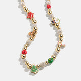 Rhinestone 14K Gold-Plated Beaded Necklace