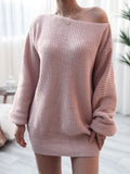 Rib-Knit Mini Sweater Dress