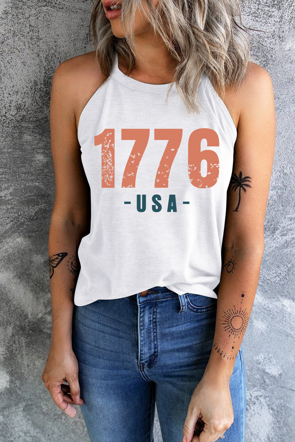 1776 USA Round Neck Tank