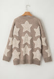 Sherpa Star V-Neck Cardigan with Pockets