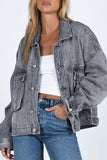 Collared Neck Button Up Denim Jacket