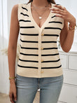 Devine Striped V-Neck Knit Tank