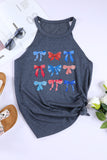 Bow Graphic Round Neck Tank