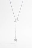 925 Sterling Silver Zircon Star Drop Necklace